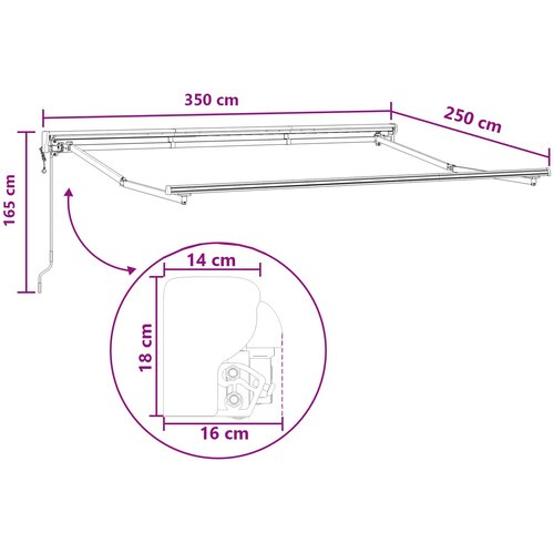  Električna retraktabilna tenda Sivosmeđa 3,5 x 2,5 m Slike