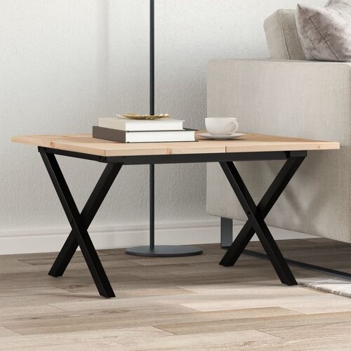  Stolić za kavu X-oblika 60x60x40 cm borovina i čelik Cene