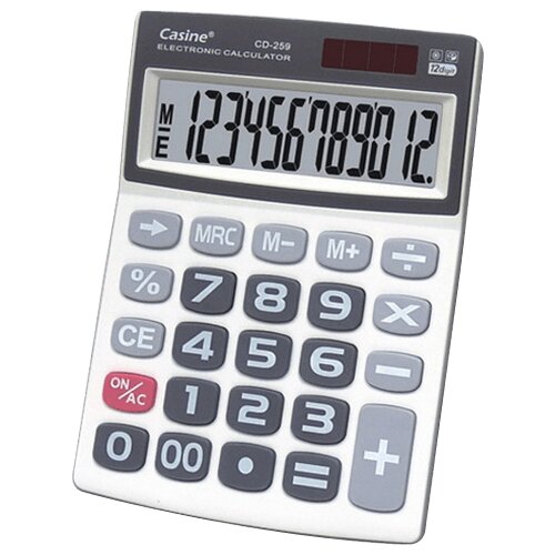 CASINE kalkulator sa 12 mesta CD-259 sivo-beli Slike