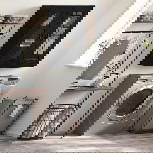 VidaXL Stenska omara Črni hrast 69,5 x 34 x 90 cm Konstruiran les Slike