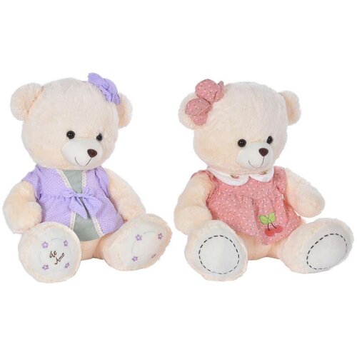 Plišani Medo DKD Home Decor Haljina 42 x 20 x 50 cm Bež Roza Lila Children's Medvjedi (2 kom.) Cijene