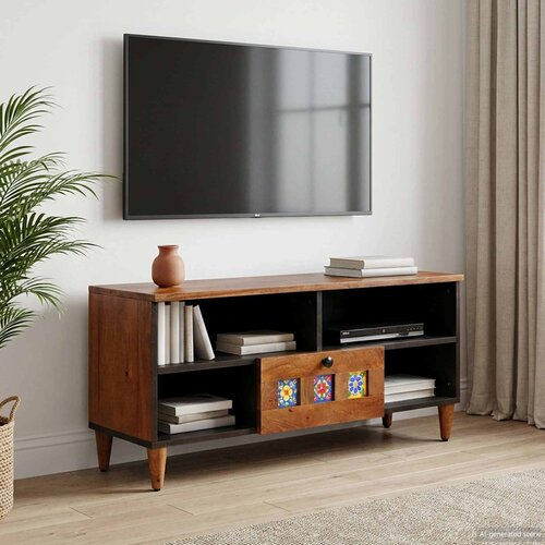 TV ormar s ladicama Orah 100 x 33 x 46 cm Čvrsto drvo manga Cijene