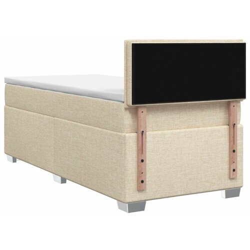  Boxspring krevet s madracem Krem 80 x 200 cm Tkanina - Krem 80 x 200 cm Dizajn s rombovima Slike