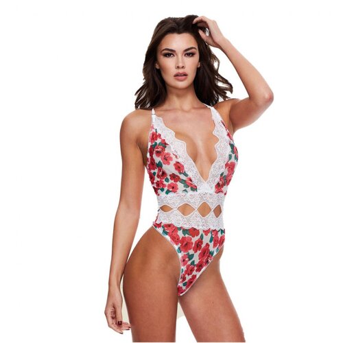 Baci Lingerie Cvetličen bodi s čipko Baci, bel Cene