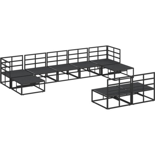 vidaXL Sjedeća garnitura za vrt 9 pcs Crna 353 x 141.5 x 71 cm Cijene