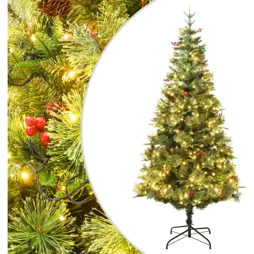  Osvijetljeno božićno drvce sa šiškama zeleno 120 cm PVC i PE