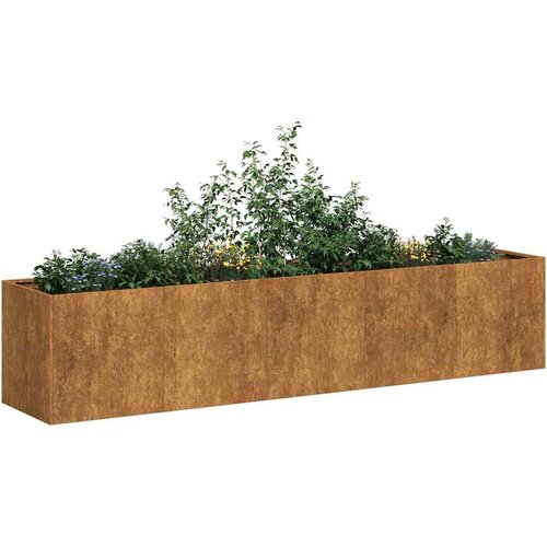 vidaXL Planter Rusty 200x40x40 cm Vremensko odporno jeklo Cene