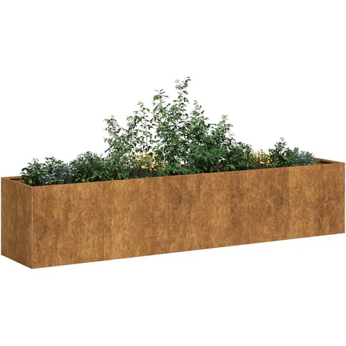 vidaXL Planter Rusty 200x40x40 cm Vremensko odporno jeklo