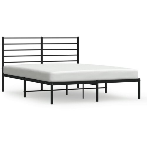 VidaXL Kovinski posteljni okvir z vzglavjem črn 120x200 cm, (20737560) Slike