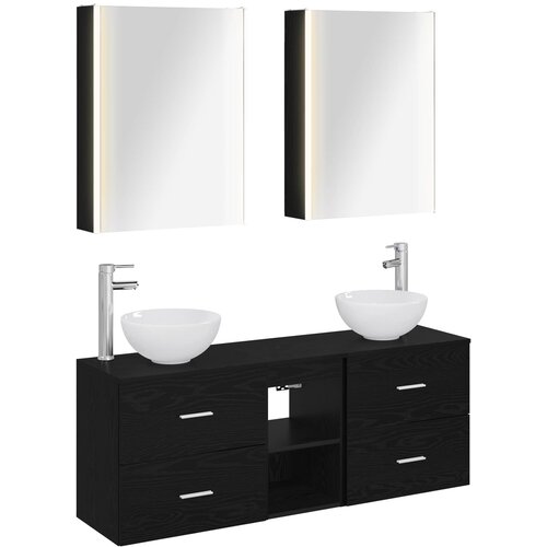  Set ormarića za kupaonicu 5 pcs Crni hrast 53 x 15,5 x 70 cm Cijene