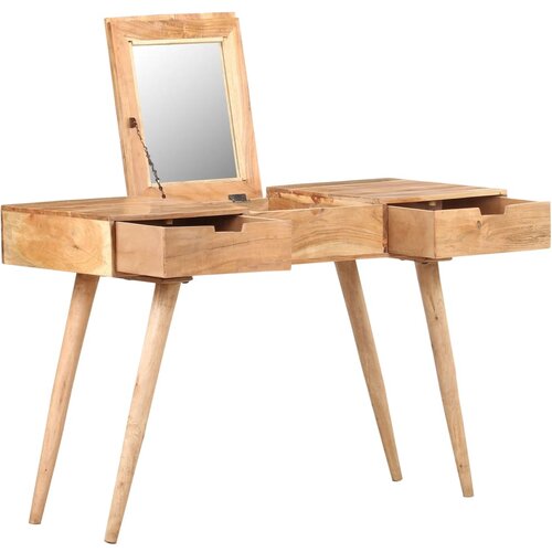 vidaXL Toaletni stolić s ogledalom 112 x 45 x 76 cm od bagremovog drva Cene