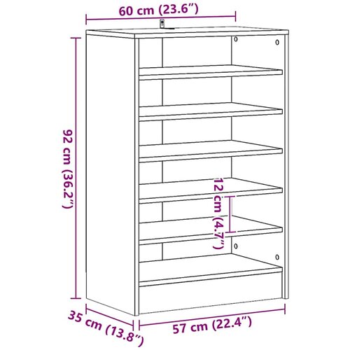  za cipele boja betona 60 x 35 x 92 cm konstruirano drvo Slike