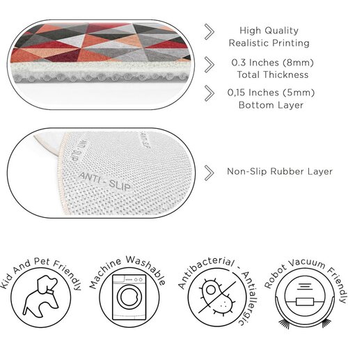 Mila Home Crveni/sivi perivi okrugao tepih &amp;oslash; 150 cm Ignite &amp;ndash; Slike