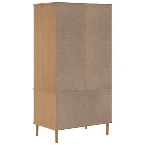 VidaXL Komoda SENJA smeđa izgled ratana 90x55x175 cm masivna borovina Slike