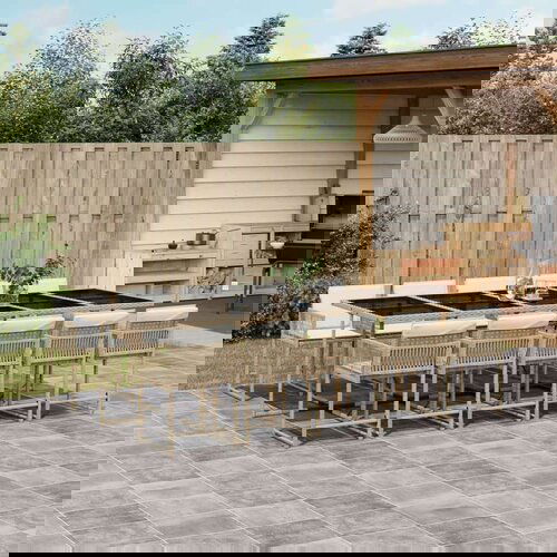  11-dijelni vrtni blagovaonski set od poliratana s jastucima bež Slike