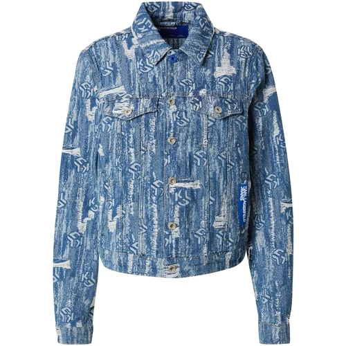 KARL LAGERFELD JEANS Prijelazna jakna plavi traper / prljavo bijela