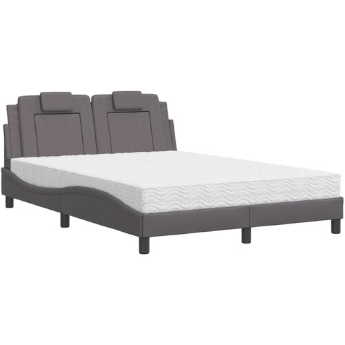 vidaXL Krevet s madracem sivi 140x200 cm od umjetne kože Cijene