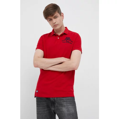 Superdry Pamučna polo majica boja: crvena