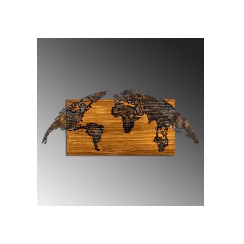 Wallity Zidna dekoracija Mapa svijeta-1, 83cmx38cmx3cm, Hrast Slike
