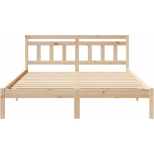  Krevetna konstrukcija Smeđa 140 x 200 cm Čvrsto borovo drvo Bež Slike