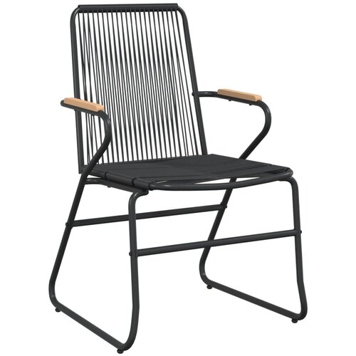  7-dijelni vrtni blagovaonski set od PVC ratana crni Slike