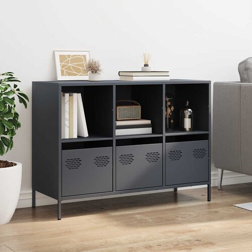 Komoda antracit 101,5x39x73,5 cm od hladno valjanog čelika Slike