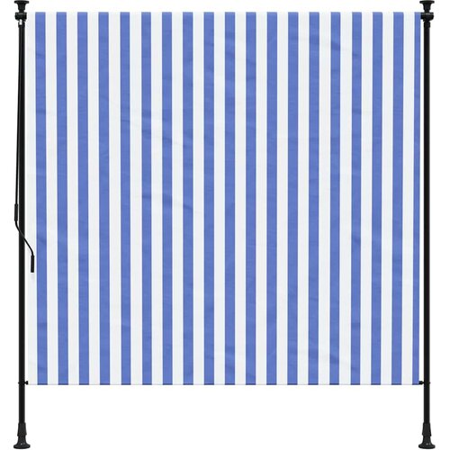  Vanjska roleta plavo-bijela 150 x 270 cm od tkanine i čelika Slike
