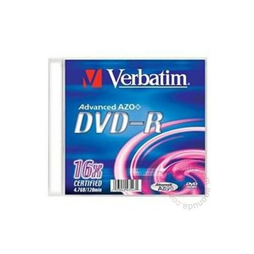 Verbatim DVD-R 4,7 GB 16x Slim Box 023942435471 disk Slike