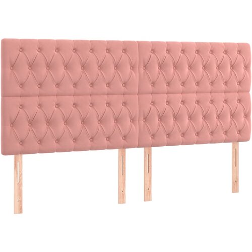 Maison Chic Posteljno vzglavje - Vzglavna omarica 4 kosa roza 100x7x78/88 cm žamet, (22077916) Slike