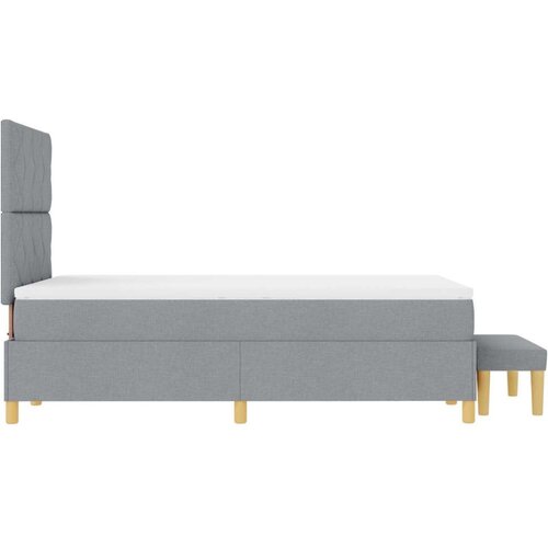  Krevet s boxspringom s madracem i klupom Svjetlosiva 120x190 cm Tkanina Slike