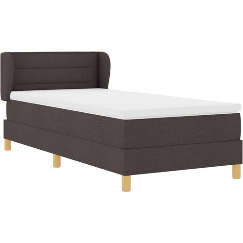 Box Spring krevet s madracem tamnosmeđi 100x200 cm tkanina Slike