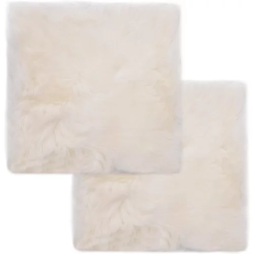  Podloge za stol 2 kosa bele 40x40 cm prava ovčja koža