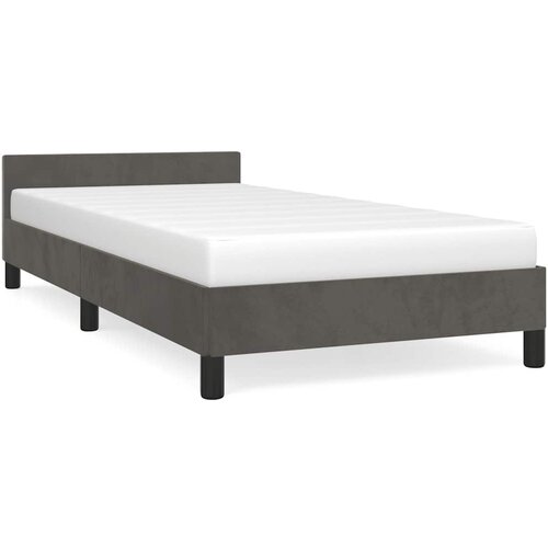 Maison Chic Posteljni okvir - Enojna postelja - Postelja za odrasle brez vzmetnice temno siv 80x200 cm žamet-J7877, (21777117) Cene