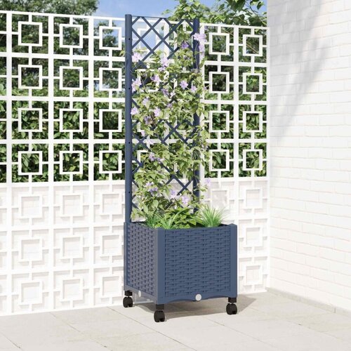  Vrtni saksija s re&scaron;etkom i kotačima Plavo Sivo 40 x 40 x 146 cm - Plavo-siva 40 x 40 x 136 cm s kotačima Cijene