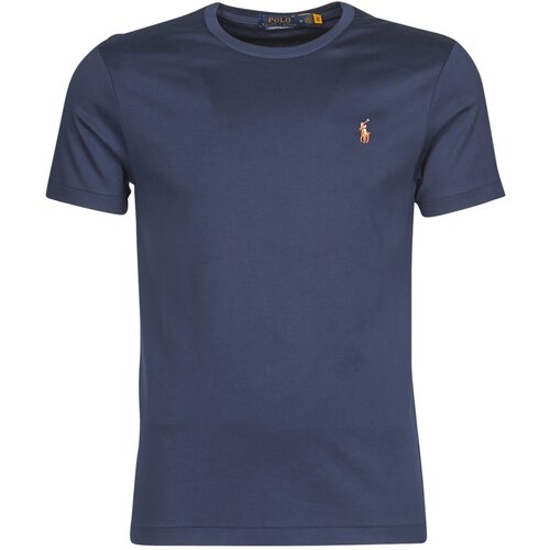 Polo Ralph Lauren Majice s kratkimi rokavi T-SHIRT AJUSTE COL ROND EN PIMA COTON LOGO PONY PLAYER MULTICOLO Modra Cene