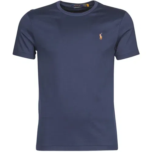 Polo Ralph Lauren T-SHIRT AJUSTE COL ROND EN PIMA COTON LOGO PONY PLAYER MULTICOLO Blue