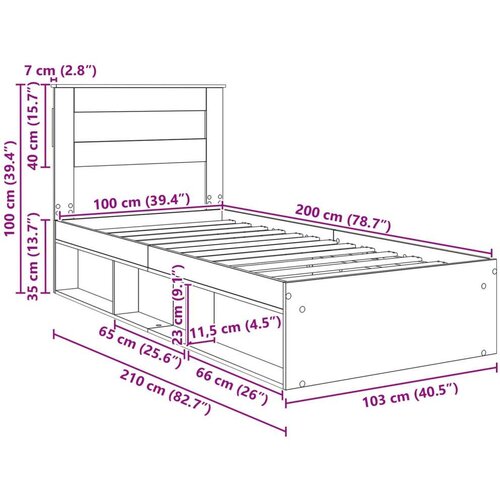 Okvir za krevet s madracem Betonska siva 100 x 200 cm Slike