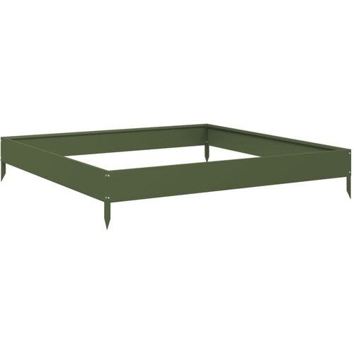 vidaXL Visoka greda olivno zelena 100x100x18,5 cm jeklo, (21317303) Cene