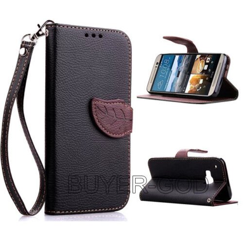  Preklopni ovitek / etui / zaščita Leaf za HTC One M7 - črni & rjavi Cene