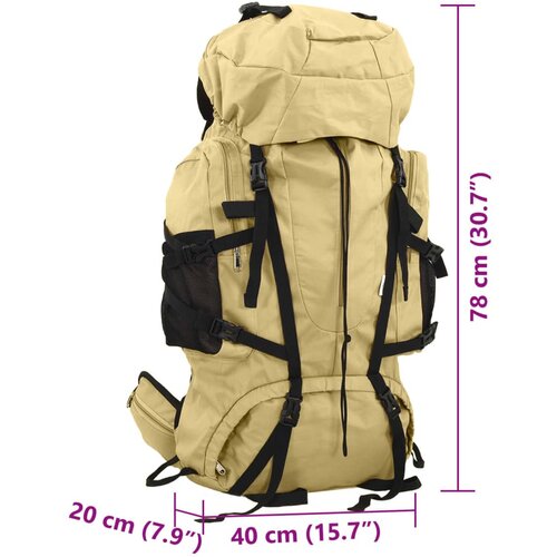  Ruksak za planinarenje svijetla kaki 80 L od tkanine Oxford Slike