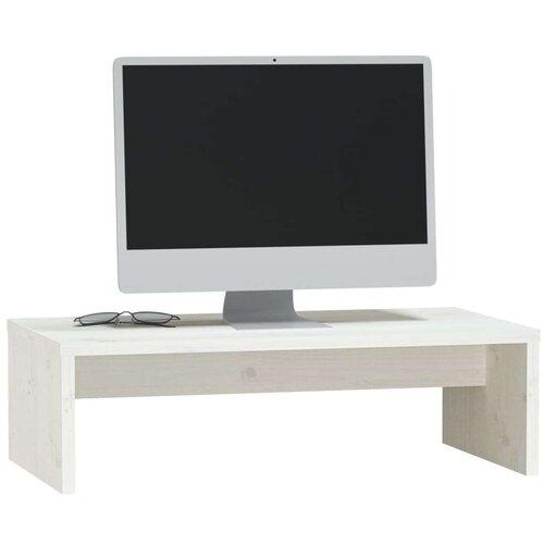  Stojalo za zaslon belo 50x27x15 cm trdna borovina, (20601415) Slike