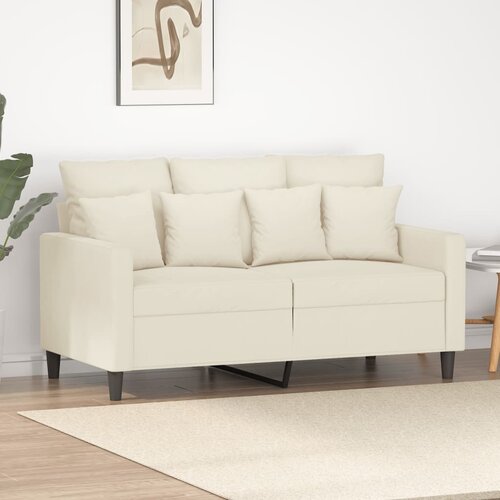  The Living Store Kavč dvosed krem 120 cm žamet - Dvosed, (21495015) Slike