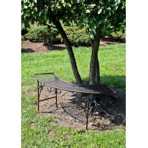 Garden Pleasure crna i tamnosmeđa metalna vrtna klupa fuego - Slike