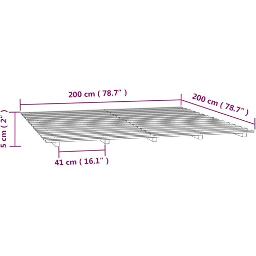  Okvir za krevet bijela 200 x 200 cm od masivne borovine Slike