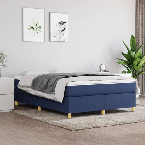 Okvir za krevet s oprugom plavi 140 x 200 cm od tkanine Cijene