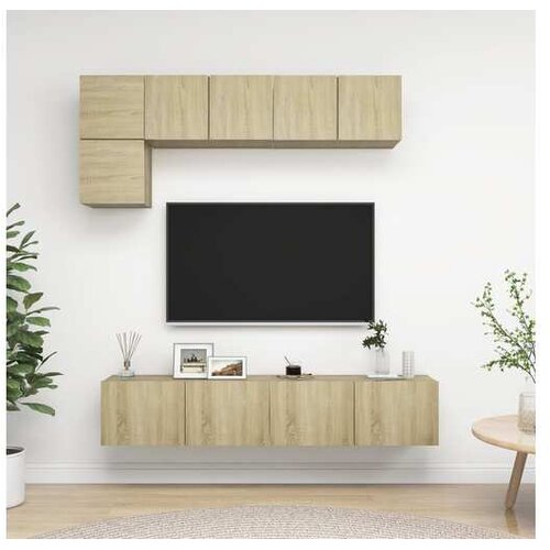  5-dijelni set TV ormarića boja hrasta sonome od iverice Cijene