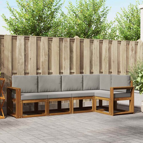  Set vanjskih sofa 5 kom. Prirodna i svijetlo siva Smeđa 251 x 132,5 x 73 cm Slike