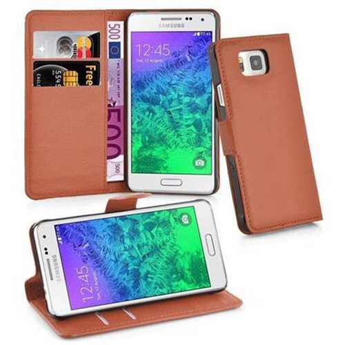 Cadorabo Ohi&scaron;je, združljivo z Samsung Galaxy ALPHA v sedlo rjave barve - Za&scaron;čitni ovitek z magnetnim zapiranjem, stoječo funkcijo in režo za kartice, (20550222) Cene
