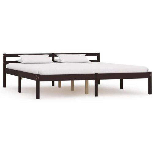 Posteljni okvir temno rjav iz trdne borovine 180x200 cm, (20606658) Slike