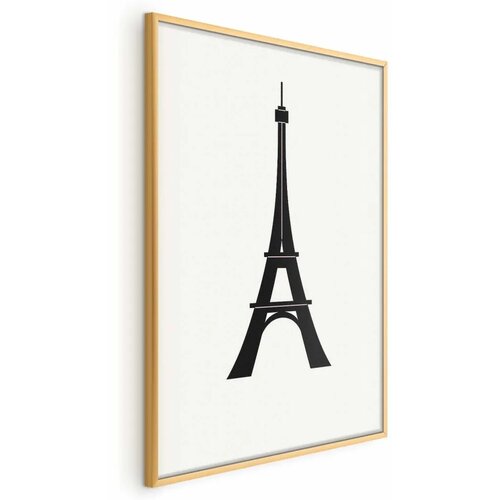  Plakat - Eiffel Tower Simple Black-and-White Graphic 29.7x42 Zlatni okvir Cene